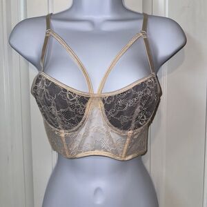 French Affair Elegant Lace Bralette in Cream